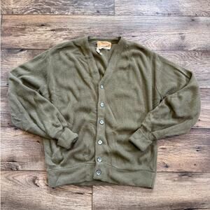 Vintage 60s Green Jantzen Together Knits Button Up Cardigan Sweater